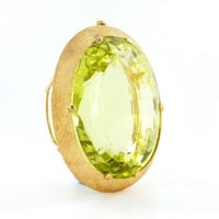 Massive Lemonquarz Pendant Necklace in Yellow Gold 750 Massive Lemonquarz Pendant Necklace in Yellow Gold 750