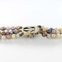 Spectacular 3-Strand Multicolored Natural Pearl Diamond Necklace Spectacular 3-Strand Multicolored Natural Pearl Diamond Necklace