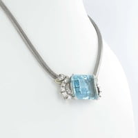 Aquamarine and Diamond Gold Necklace