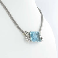 Aquamarine and Diamond Gold Necklace Aquamarine and Diamond Gold Necklace