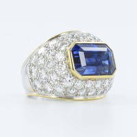 Sapphire Diamond Yellow and White Gold Ring