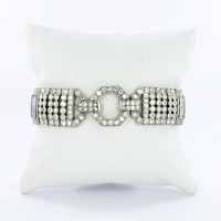 Magnificent Emerald and Diamond Platinum Art Deco Bracelet Magnificent Emerald and Diamond Platinum Art Deco Bracelet