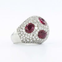 Certified Ruby and Diamond Platinum Cocktail Ring