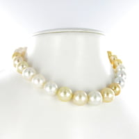 White and Golden South Sea Cultured Pearl Necklace