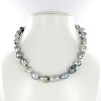 Beautiful Baroque Tahitian Cultured Pearl and Diamond Necklace