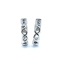 Diamond Hoop Earrings in 18 Karat White Gold