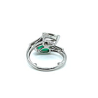 Enchanted 1.25 Carat Emerald and Diamond Toi et Moi Ring in Platinum