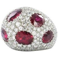 Certified Ruby and Diamond Platinum Cocktail Ring Certified Ruby and Diamond Platinum Cocktail Ring