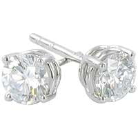 Gübelin GIA Certified 0.89 Carat Round Diamond White Gold Earstuds