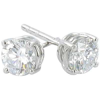 Gübelin GIA Certified 0.89 Carat Round Diamond White Gold Earstuds