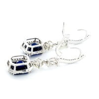 Sapphire and Diamond Drop Earrings in White Gold Sapphire and Diamond Drop Earrings in White Gold