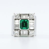 Emerald Diamond Cocktail Ring