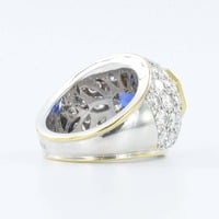 Sapphire Diamond Yellow and White Gold Ring