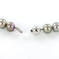 Tahitian Cultured Pearl Necklace with White Gold Ball Fermoir