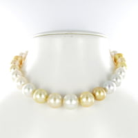 White and Golden South Sea Cultured Pearl Necklace