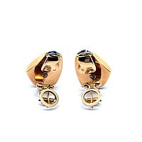 Black Opal Earrings in 18 Karat Rose Gold