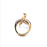 Pink Sapphire and Diamond Sea Star Ring in 18 Karat Rose Gold