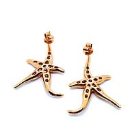 Pink Sapphire and Diamond Sea Stars Earrings in 18 Karat Rose Gold Pink Sapphire and Diamond Sea Stars Earrings in 18 Karat Rose Gold