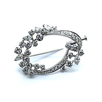 Floral Gübelin Brooch with Diamonds in 18 Karat White Gold Floral Gübelin Brooch with Diamonds in 18 Karat White Gold