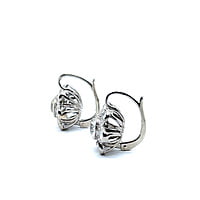 Charming Diamond Daisies Earrings in 14 Karat White Gold Charming Diamond Daisies Earrings in 14 Karat White Gold