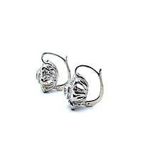 Charming Diamond Daisies Earrings in 14 Karat White Gold