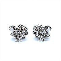 Diamond Flower Earrings in 18 Karat White Gold Diamond Flower Earrings in 18 Karat White Gold