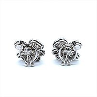 Diamond Flower Earrings in 18 Karat White Gold