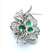 Mesmerizing Colombian Emerald Brooch with Diamonds in Platinum