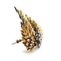 Talisman Wings Brooch with Diamonds in 18 Karat Yellow Gold Talisman Wings Brooch with Diamonds in 18 Karat Yellow Gold