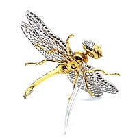 Bucherer Dragonfly Brooch with Diamonds in 18 Karat Yellow and White Gold