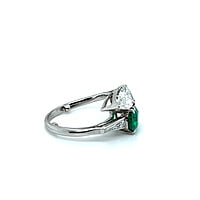 Enchanted 1.25 Carat Emerald and Diamond Toi et Moi Ring in Platinum