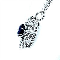 Adorable Snowflake Pendant in 18K White Gold with Natural Sapphire and Diamonds