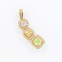 GIA Certified Fancy Color Diamond Gold Necklace GIA Certified Fancy Color Diamond Gold Necklace