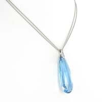 Aquamarine Briolette and Diamond Necklace in 18 Karat White Gold Aquamarine Briolette and Diamond Necklace in 18 Karat White Gold