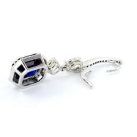 Sapphire and Diamond Drop Earrings in White Gold Sapphire and Diamond Drop Earrings in White Gold