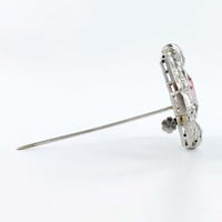 Art Deco Tourmaline and Diamond Platinum Brooch Art Deco Tourmaline and Diamond Platinum Brooch