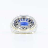 Sapphire Diamond Yellow and White Gold Ring Sapphire Diamond Yellow and White Gold Ring