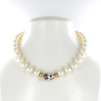 South Sea Cultured Pearl Necklace with Clasp in 18 Karat White and Rose Gold South Sea Cultured Pearl Necklace with Clasp in 18 Karat White and Rose Gold