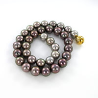 Multicolored Tahitian Cultured Pearl and Diamond Necklace