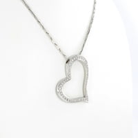 Diamond White Gold 750 Heart Pendant With Chain