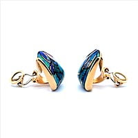 Black Opal Earrings in 18 Karat Rose Gold Black Opal Earrings in 18 Karat Rose Gold