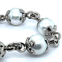 Bracelet with South Sea Cultural Pearls in Palladium 950