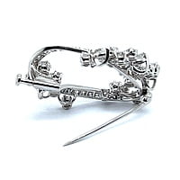Floral Gübelin Brooch with Diamonds in 18 Karat White Gold Floral Gübelin Brooch with Diamonds in 18 Karat White Gold