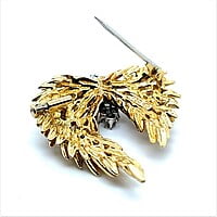 Talisman Wings Brooch with Diamonds in 18 Karat Yellow Gold Talisman Wings Brooch with Diamonds in 18 Karat Yellow Gold