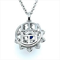 Adorable Snowflake Pendant in 18K White Gold with Natural Sapphire and Diamonds Adorable Snowflake Pendant in 18K White Gold with Natural Sapphire and Diamonds
