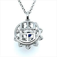 Adorable Snowflake Pendant in 18K White Gold with Natural Sapphire and Diamonds