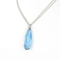 Aquamarine Briolette and Diamond Necklace in 18 Karat White Gold