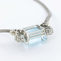 Aquamarine and Diamond Gold Necklace