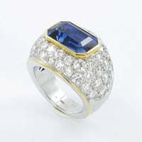 Sapphire Diamond Yellow and White Gold Ring