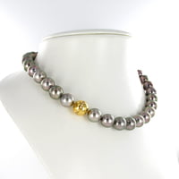 Multicolored Tahitian Cultured Pearl and Diamond Necklace